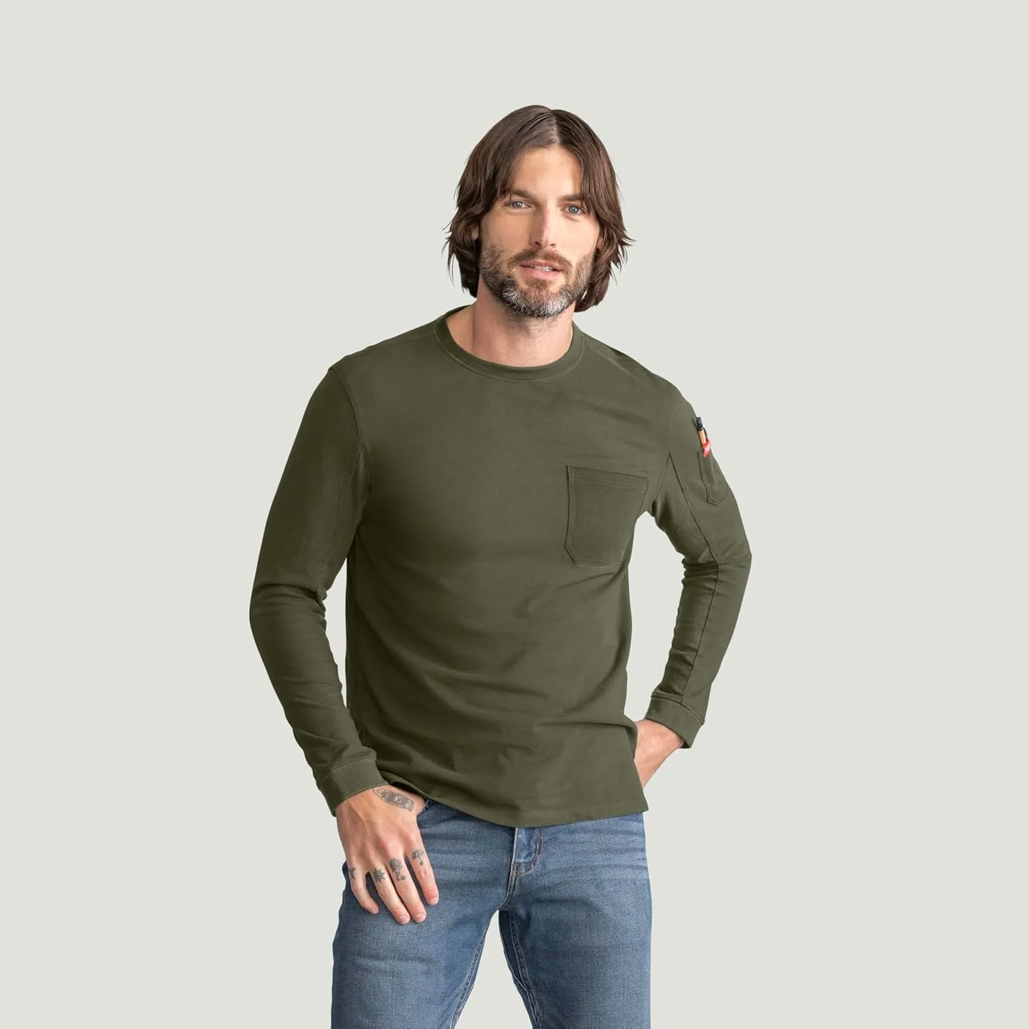 Red Kap Men's Long Sleeve Heavyweight Slim Fit Cotton T-Shirt