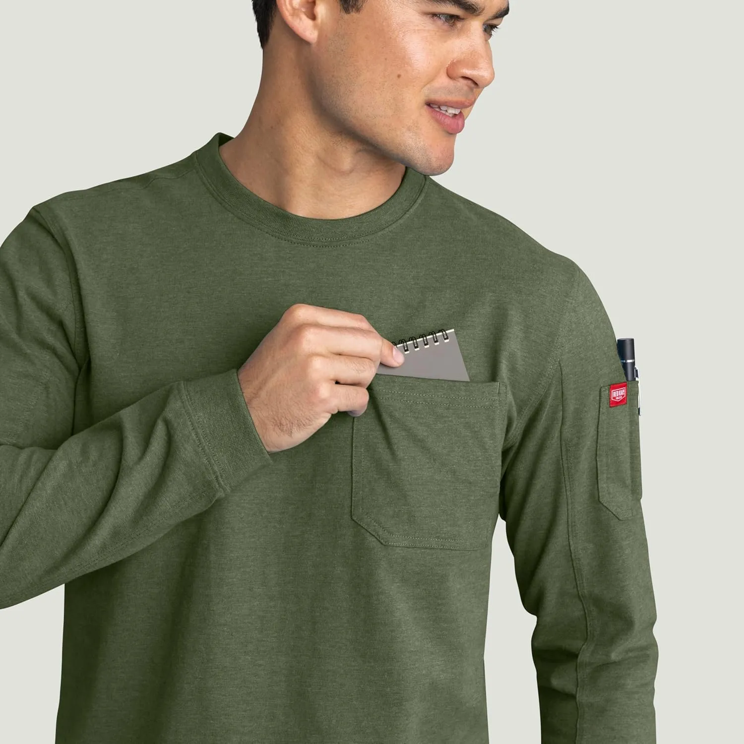 Red Kap Men's Long Sleeve Heavyweight Slim Fit Cotton T-Shirt