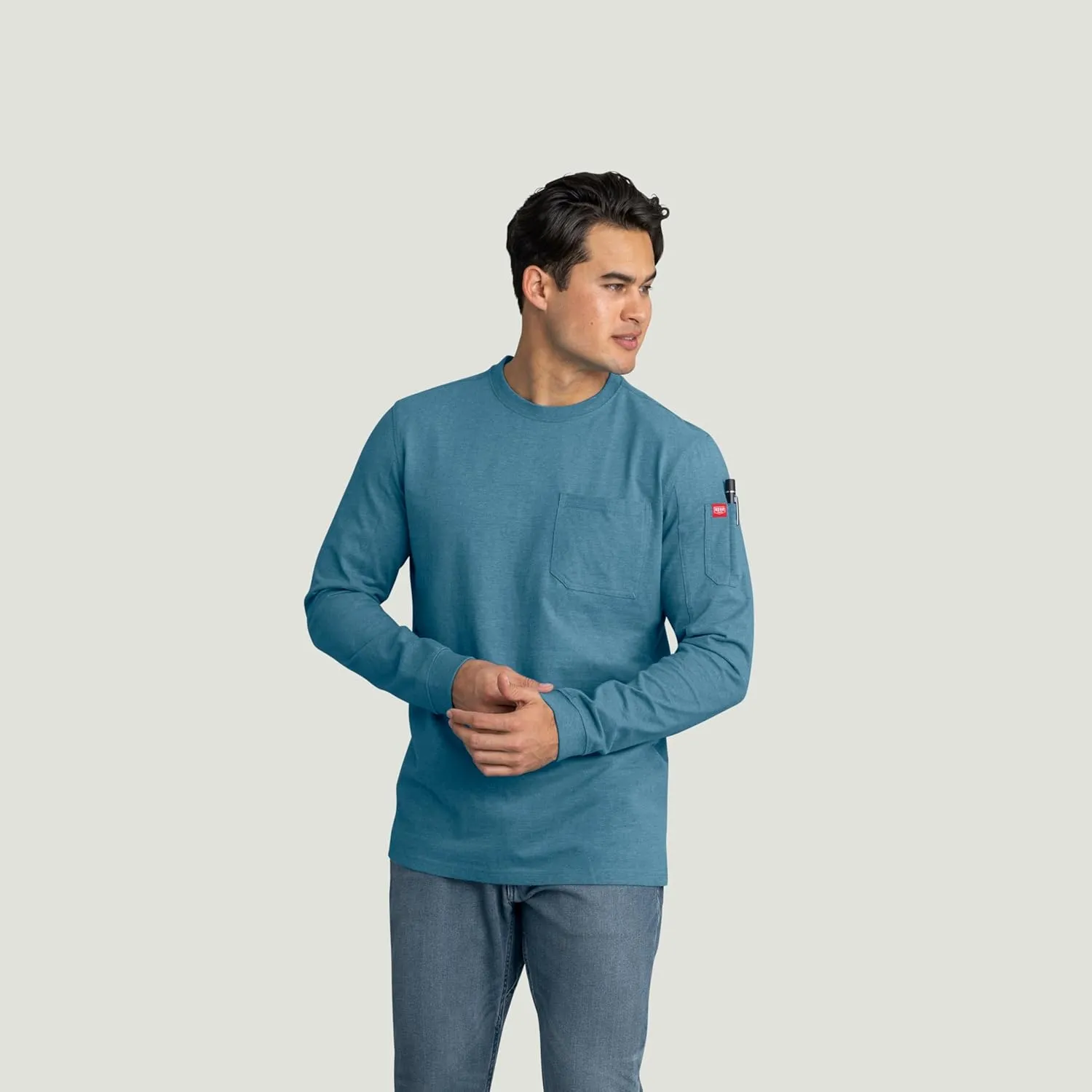Red Kap Men's Long Sleeve Heavyweight Slim Fit Cotton T-Shirt