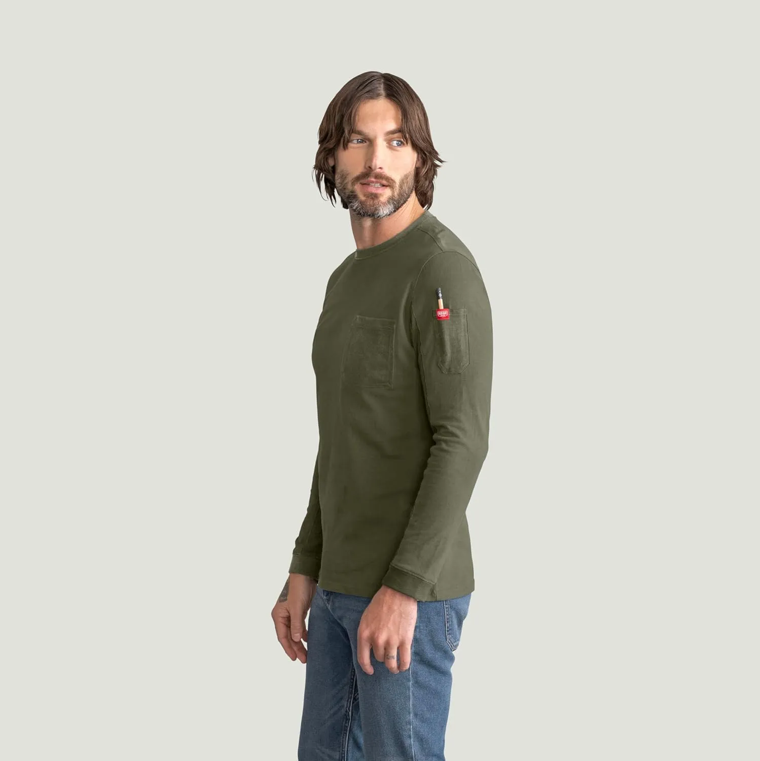 Red Kap Men's Long Sleeve Heavyweight Slim Fit Cotton T-Shirt