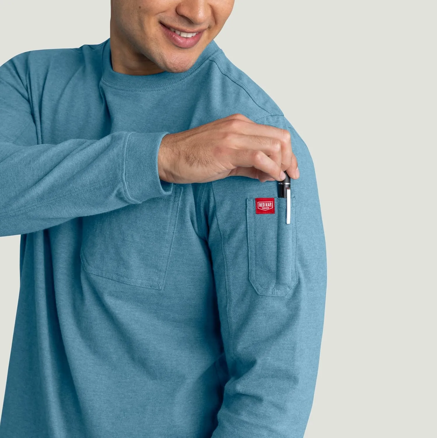 Red Kap Men's Long Sleeve Heavyweight Slim Fit Cotton T-Shirt