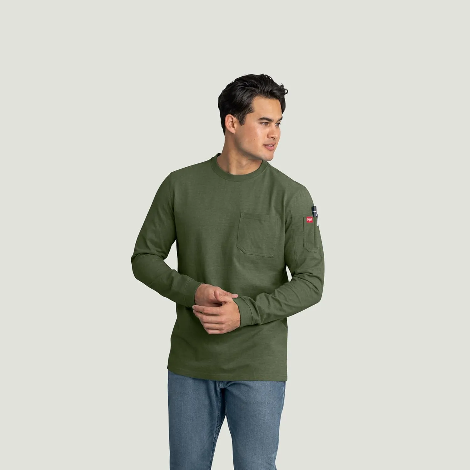 Red Kap Men's Long Sleeve Heavyweight Slim Fit Cotton T-Shirt