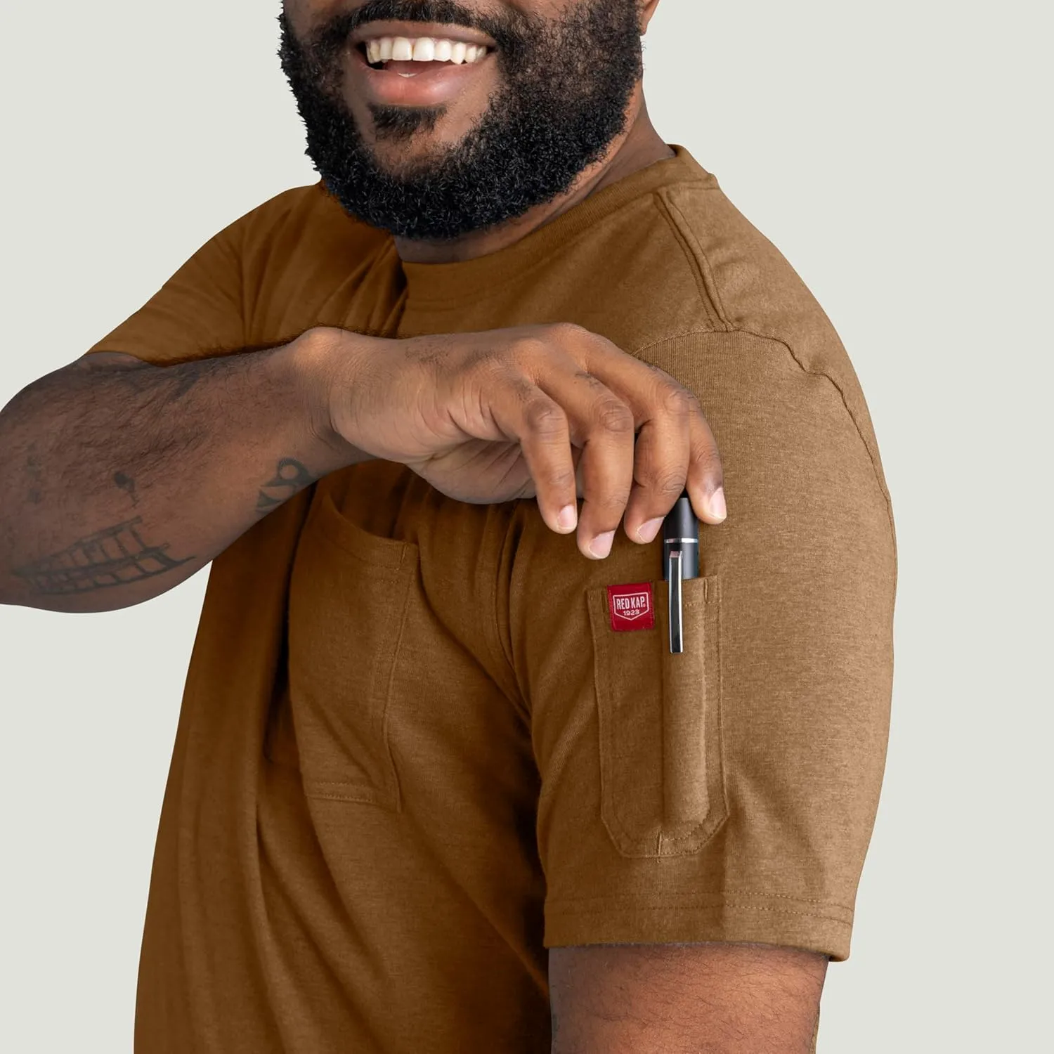 Red Kap Men's Short Sleeve Heavyweight Slim Fit Cotton T-Shirt