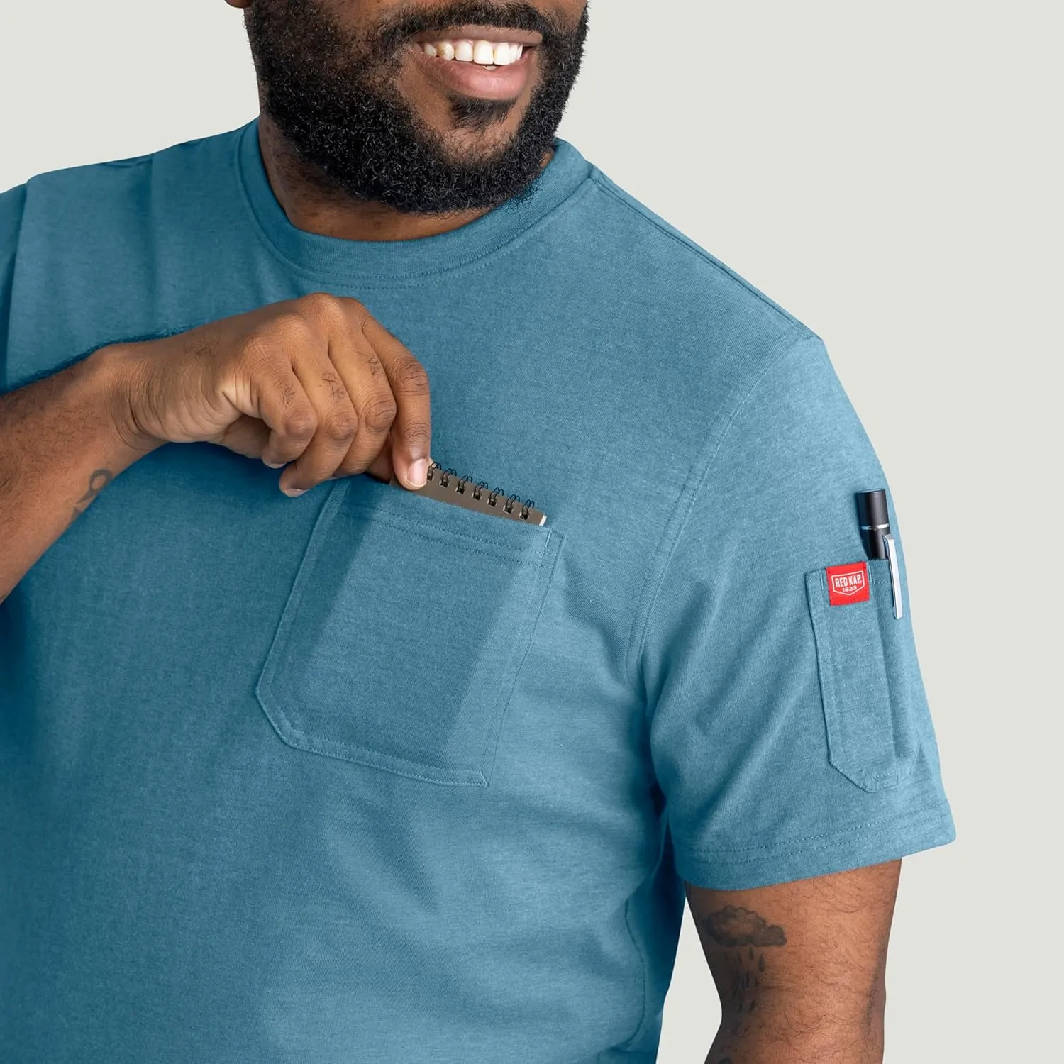 Red Kap Men's Short Sleeve Heavyweight Slim Fit Cotton T-Shirt