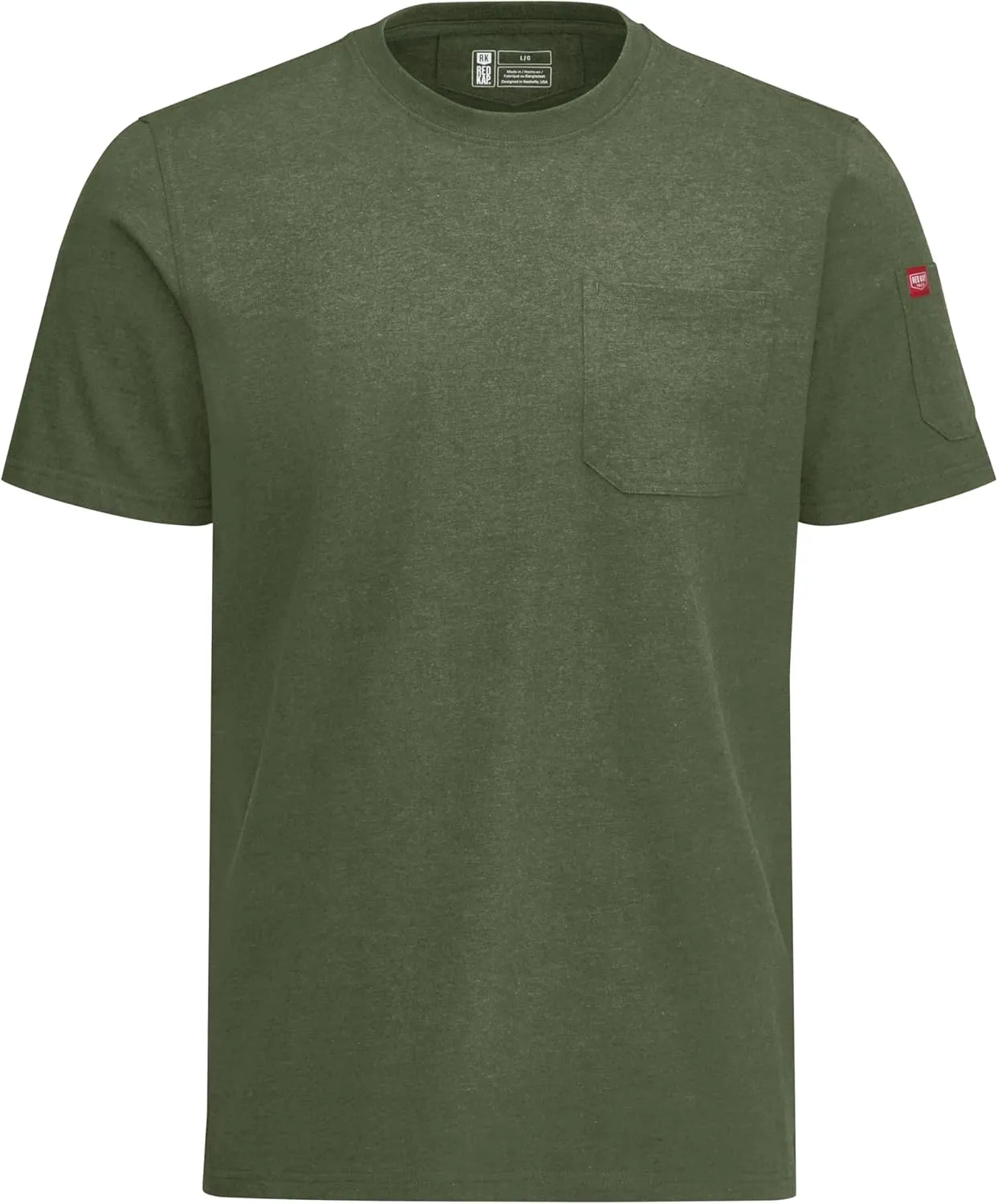 Red Kap Men's Short Sleeve Heavyweight Slim Fit Cotton T-Shirt