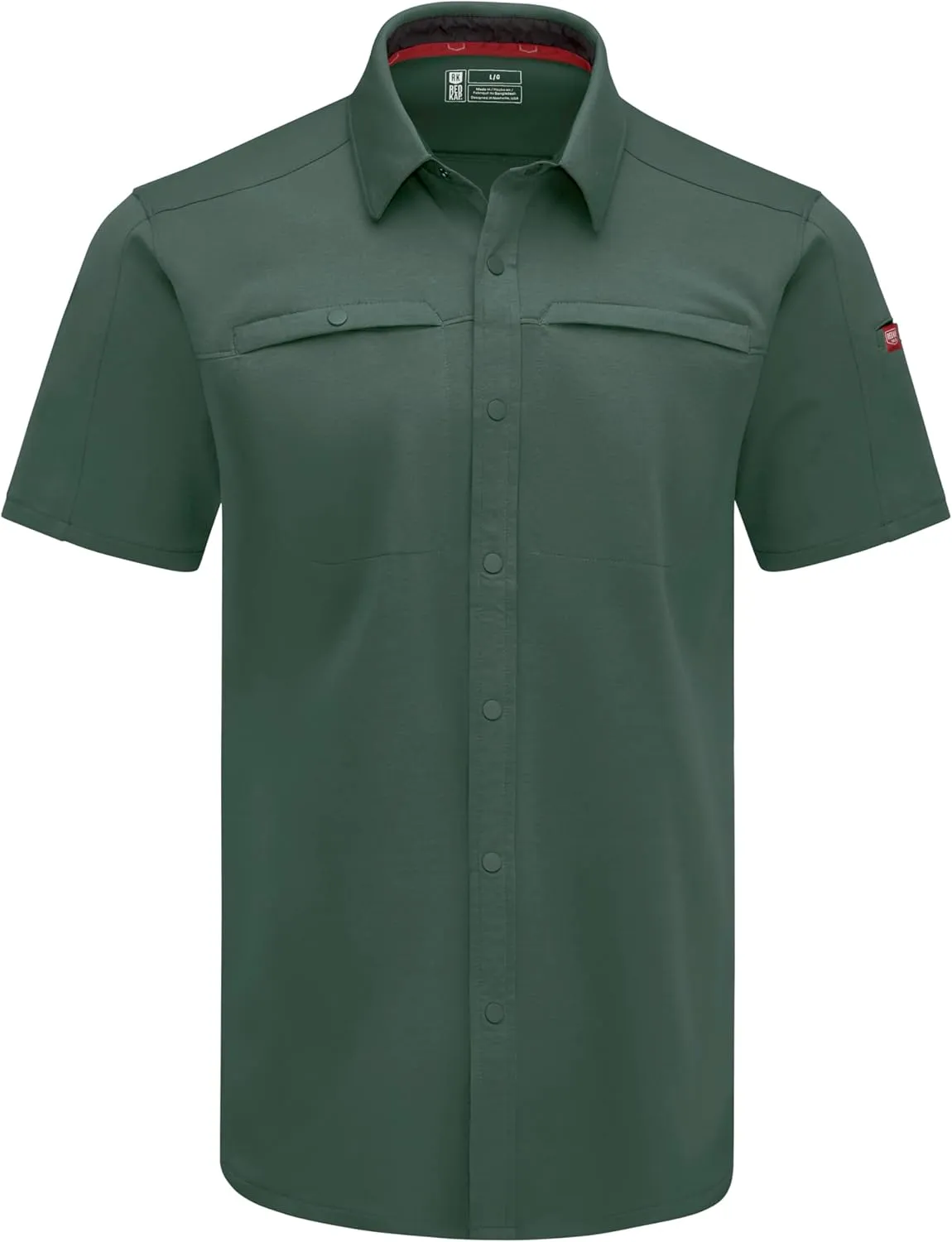 Red Kap Men's Snap Front Jersey Short Sleeve Work Shirt