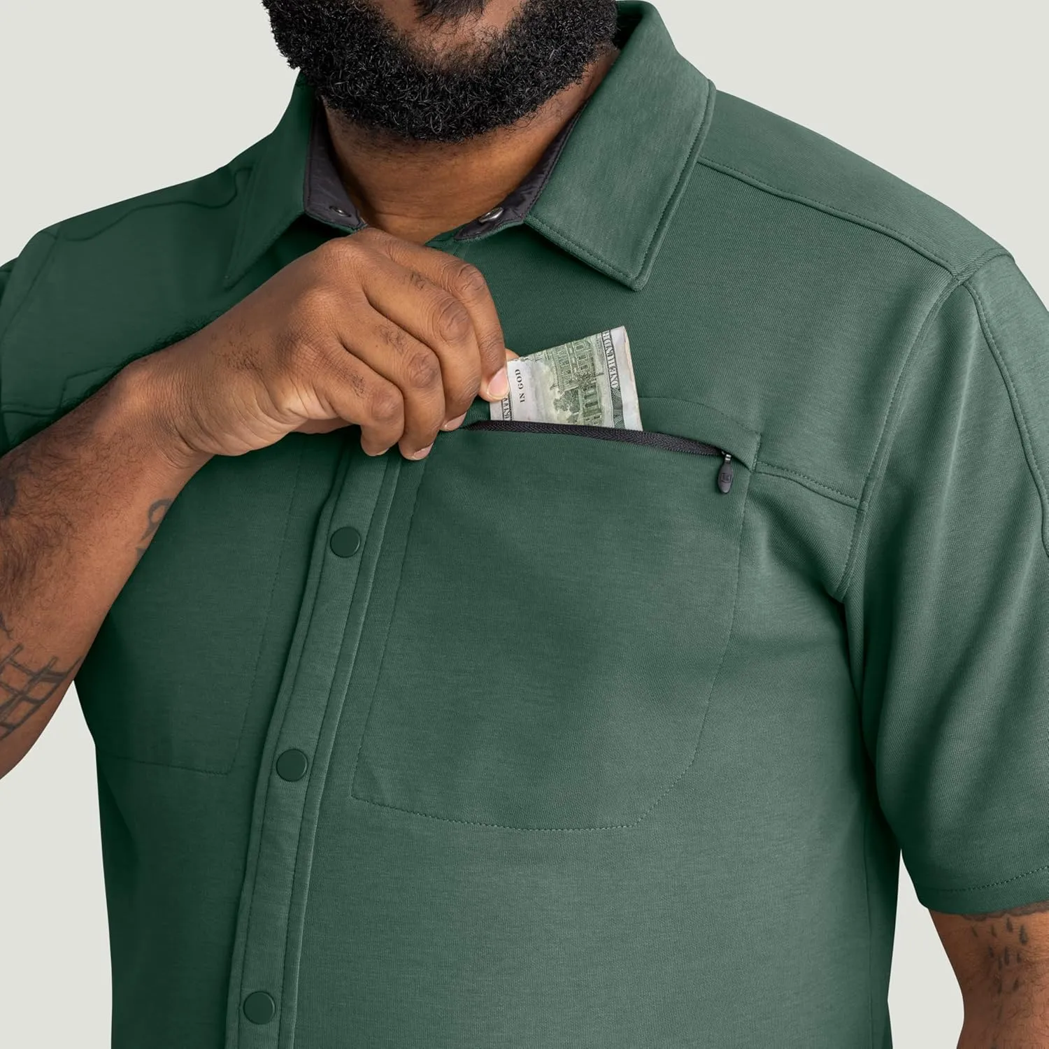 Red Kap Men's Snap Front Jersey Short Sleeve Work Shirt