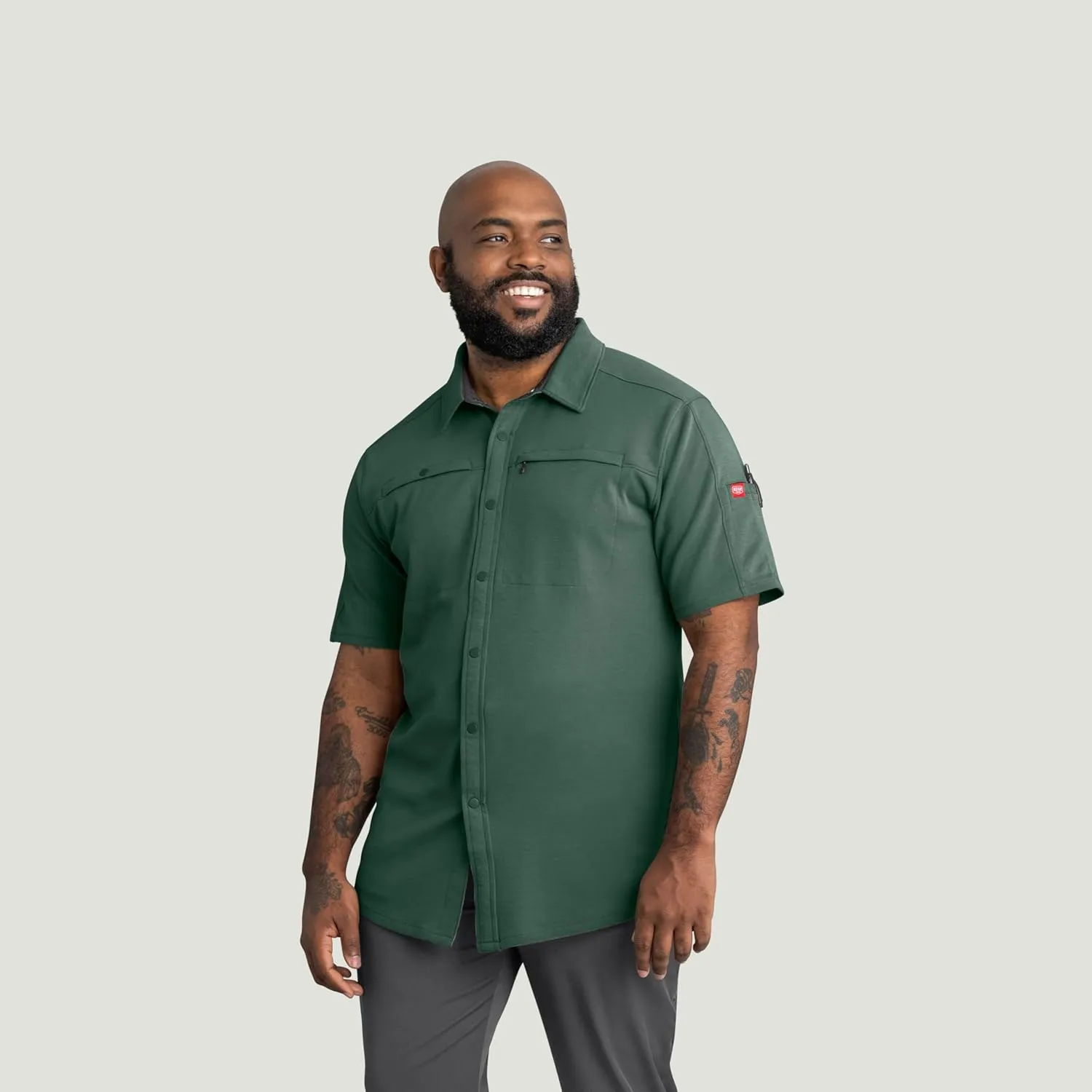 Red Kap Men's Snap Front Jersey Short Sleeve Work Shirt