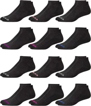 Reebok Womens Quarter Socks - 12 Pack Performance Arch Support Ankle Socks - Cushioned Athletic Socks for Women (Size: 4-10)