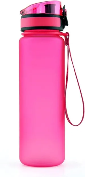 Refillable Water Bottles Sports Water Bottle Protein Shaker Outdoor Travel Portable Leakproof Drinkware Plastic Drink Bottle Sports Water Bottle (Color : Pink, Size : 500ml)