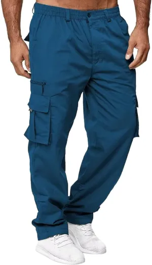 Rela Bota Mens Outdoor Hiking Pants Cargo Pants Joggers Athletic Pants Tactical Trousers Elastic Waist Lightweight