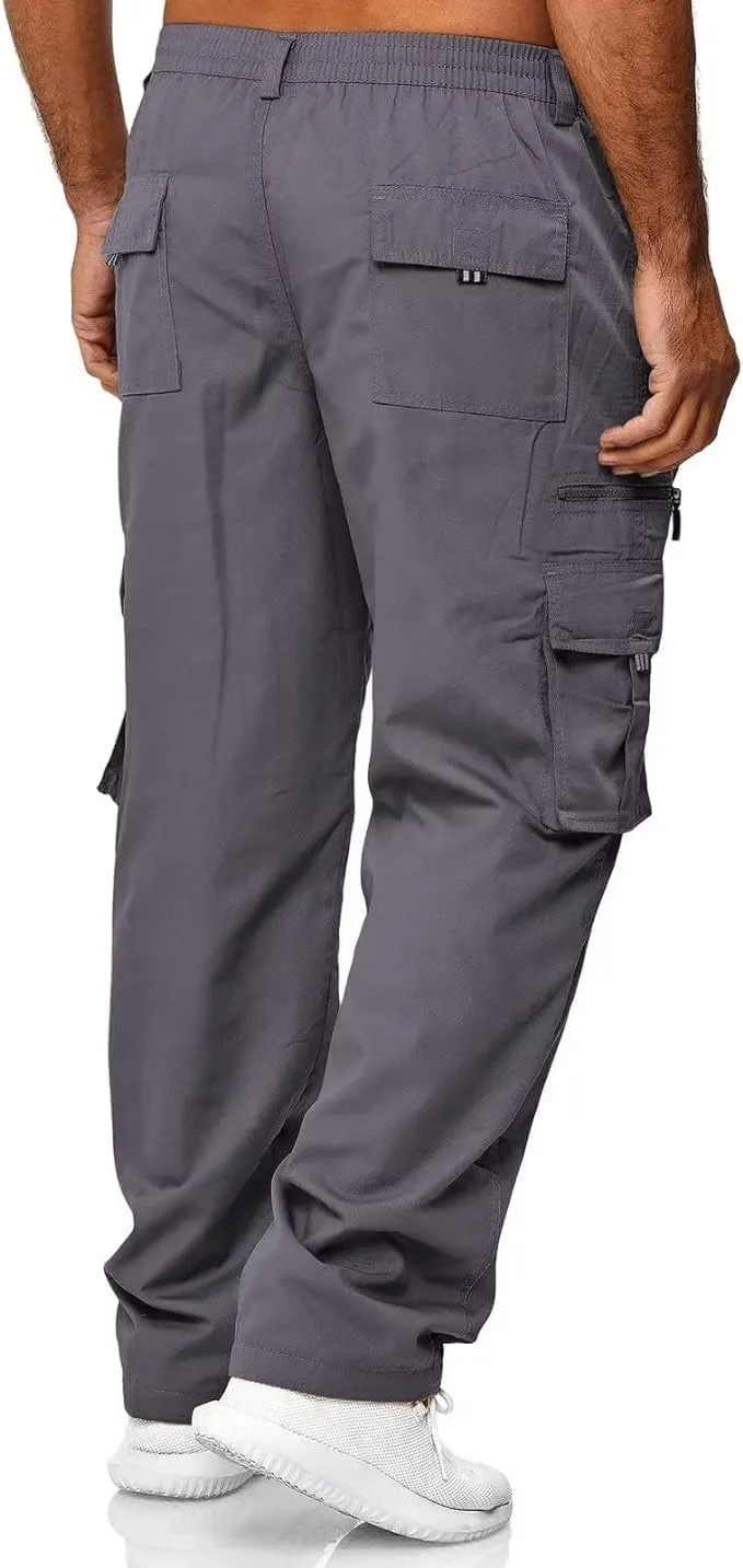 Rela Bota Mens Outdoor Hiking Pants Cargo Pants Joggers Athletic Pants Tactical Trousers Elastic Waist Lightweight