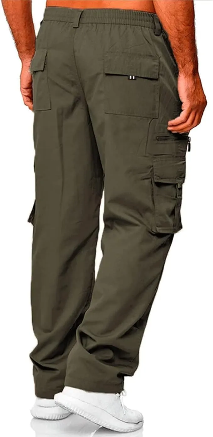 Rela Bota Mens Outdoor Hiking Pants Cargo Pants Joggers Athletic Pants Tactical Trousers Elastic Waist Lightweight