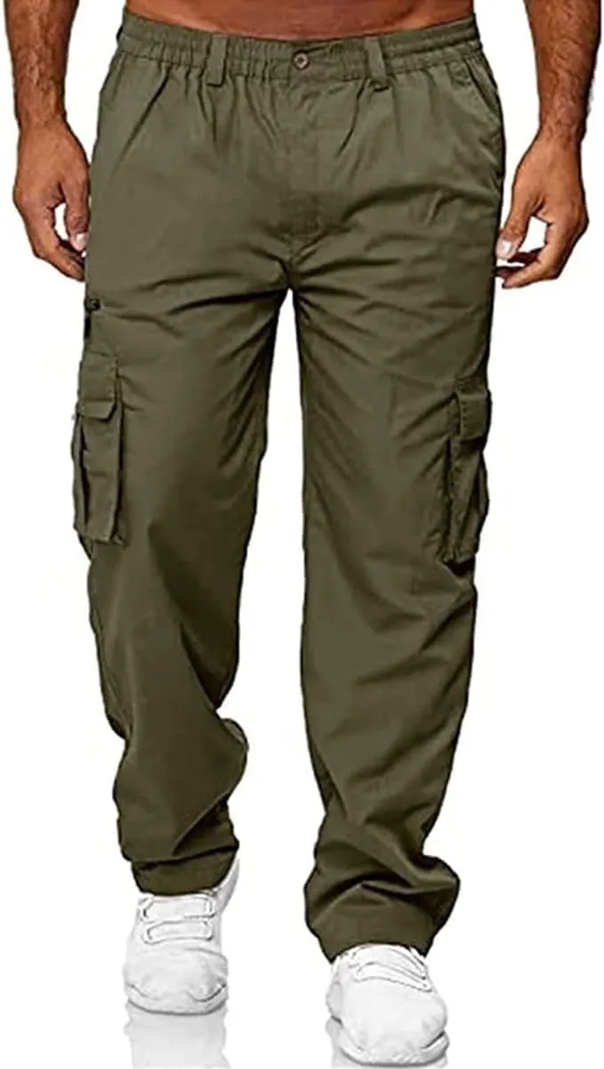 Rela Bota Mens Outdoor Hiking Pants Cargo Pants Joggers Athletic Pants Tactical Trousers Elastic Waist Lightweight