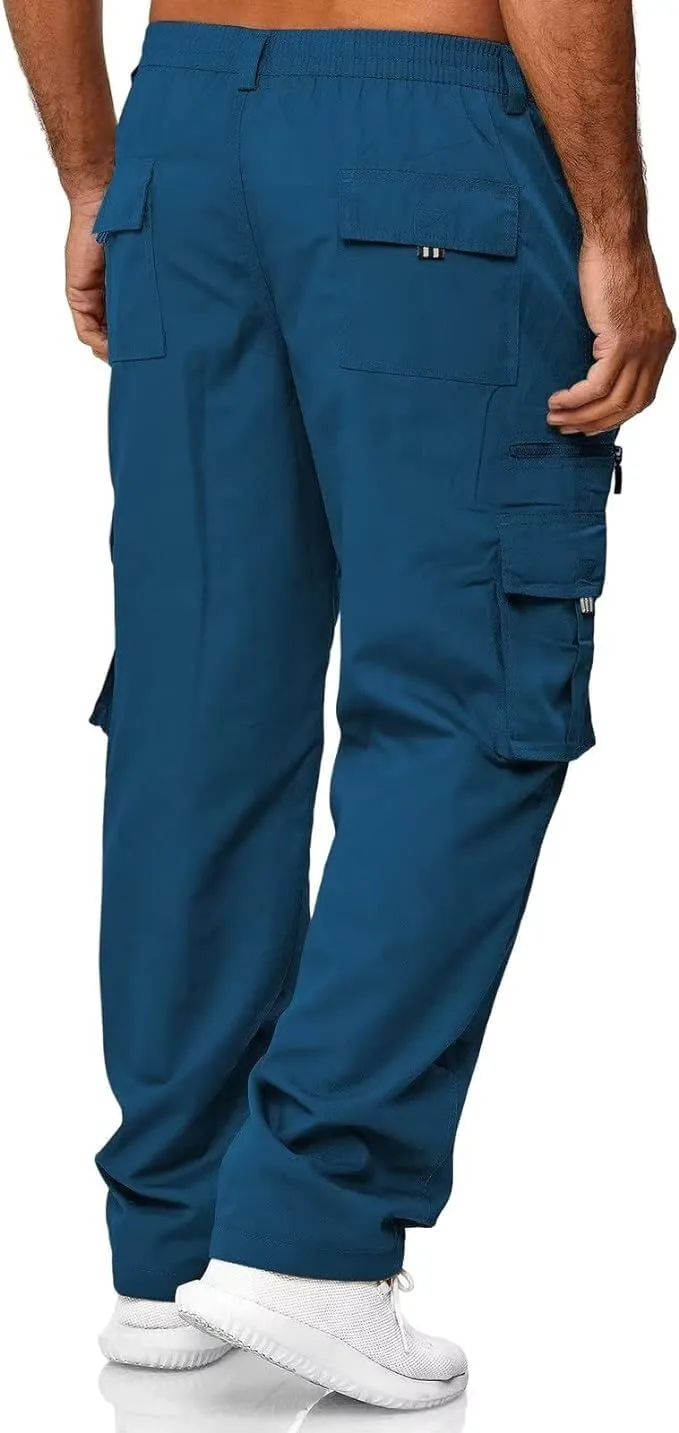 Rela Bota Mens Outdoor Hiking Pants Cargo Pants Joggers Athletic Pants Tactical Trousers Elastic Waist Lightweight