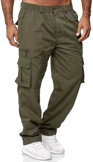 Rela Bota Mens Outdoor Hiking Pants Cargo Pants Joggers Athletic Pants Tactical Trousers Elastic Waist Lightweight