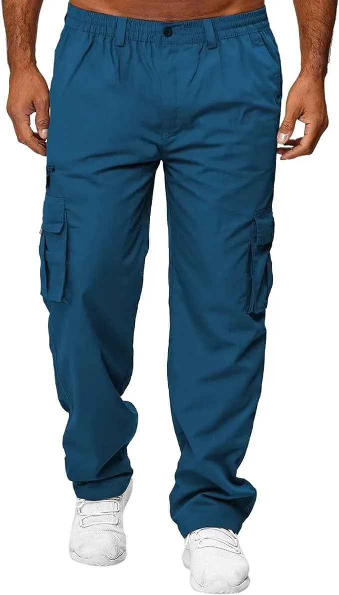 Rela Bota Mens Outdoor Hiking Pants Cargo Pants Joggers Athletic Pants Tactical Trousers Elastic Waist Lightweight