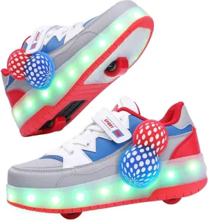 Retractable Roller Shoes & Girl Sneaker, Adjustable Roller Skates Suitable for School and Outdoor Activities