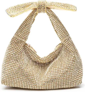 Rhinestone Bow Purse Sparkly Evening Bag Silver Clutch Purses for Women Glitter Evening Handbag for Wedding Party Prom