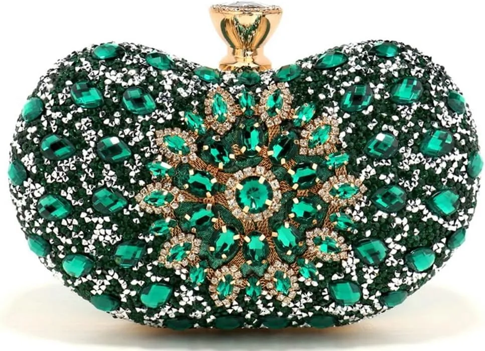 Rhinestone Clutch Purses for Women Sparkly Evening Bags Luxury Crystal Love Pearl Clasp Handbag Diamond Handbags 2025