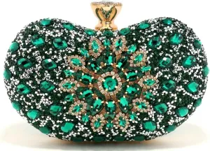Rhinestone Clutch Purses for Women Sparkly Evening Bags Luxury Crystal Love Pearl Clasp Handbag Diamond Handbags 2025