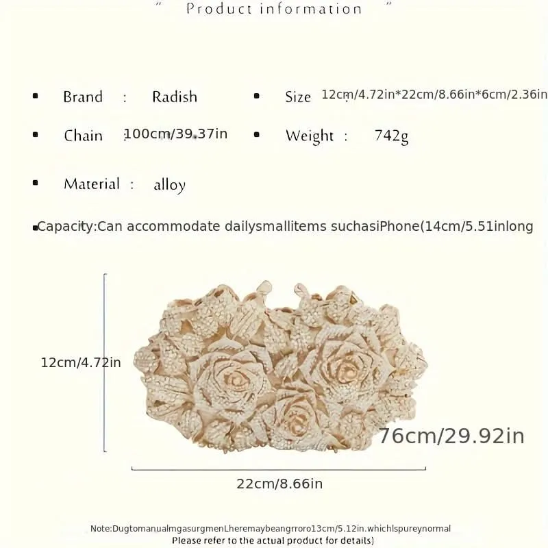 Rhinestone Floral Evening Clutch with Strap