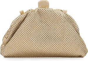 Rhinestone Purse Crystal Frame Clutch Bag Party Pleated Women Clutch Handbag