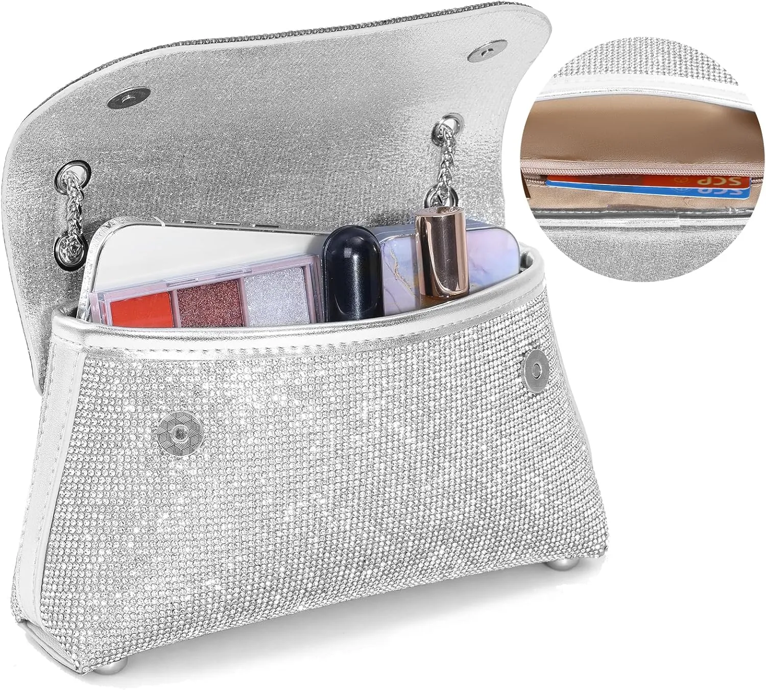 Rhinestone Purse for Women Evening Bag Sparkly Handbags Crossbody Bag Prom Clutch Purse for Wedding