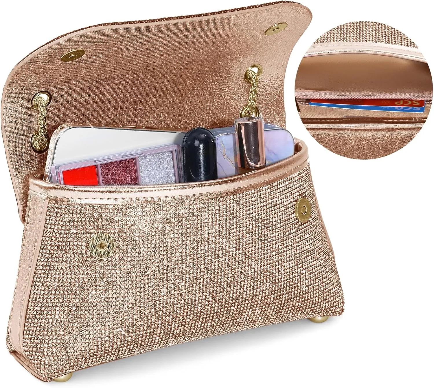 Rhinestone Purse for Women Evening Bag Sparkly Handbags Crossbody Bag Prom Clutch Purse for Wedding