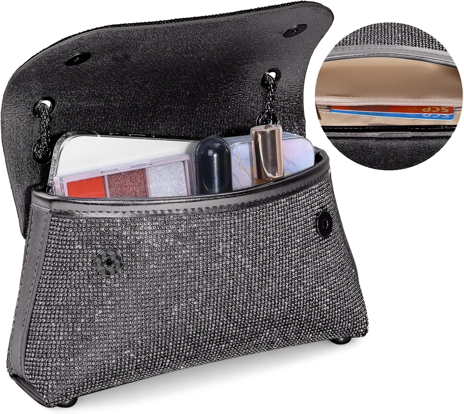 Rhinestone Purse for Women Evening Bag Sparkly Handbags Crossbody Bag Prom Clutch Purse for Wedding