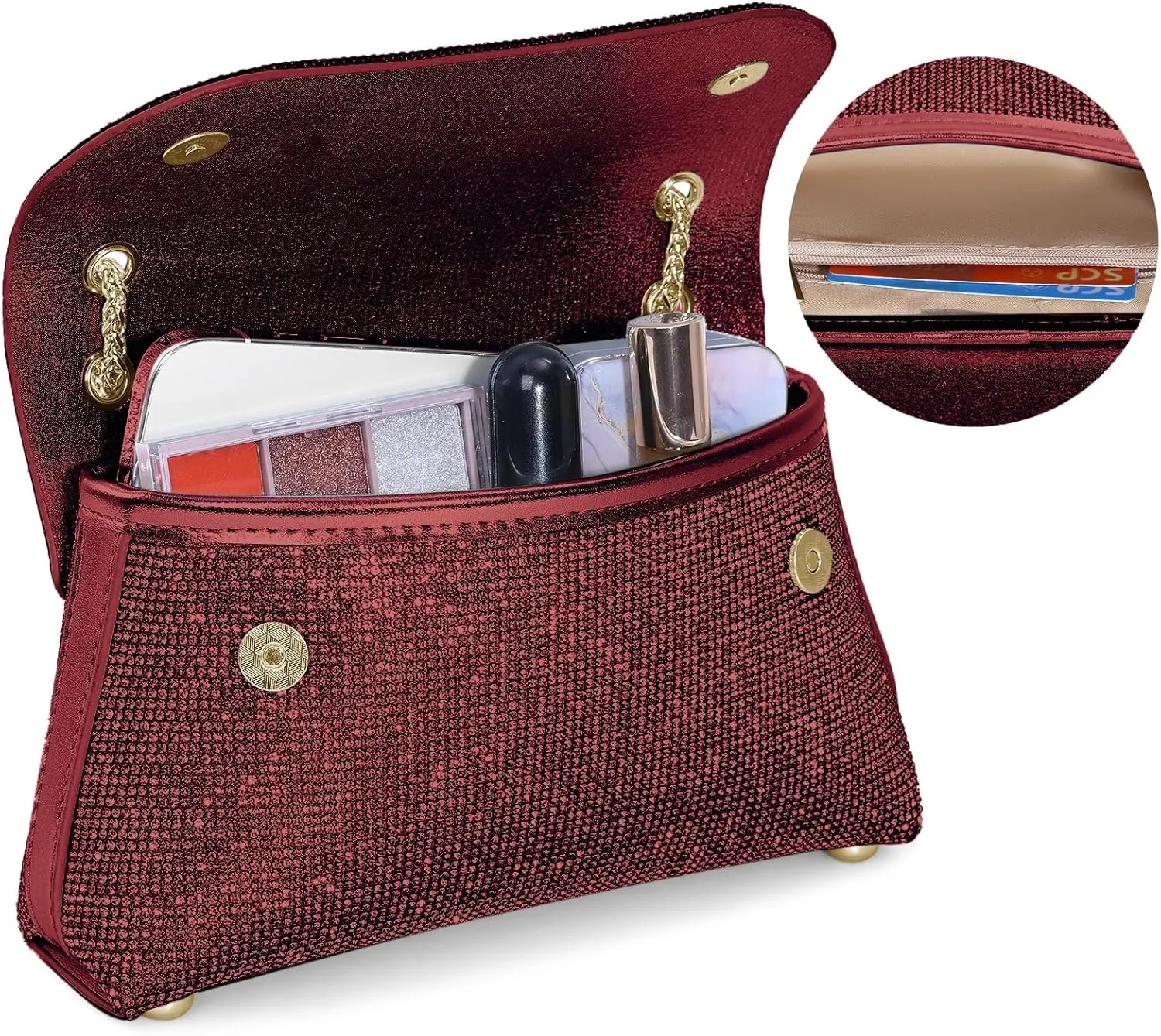 Rhinestone Purse for Women Evening Bag Sparkly Handbags Crossbody Bag Prom Clutch Purse for Wedding