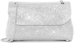 Rhinestone Purse for Women Evening Bag Sparkly Handbags Crossbody Bag Prom Clutch Purse for Wedding
