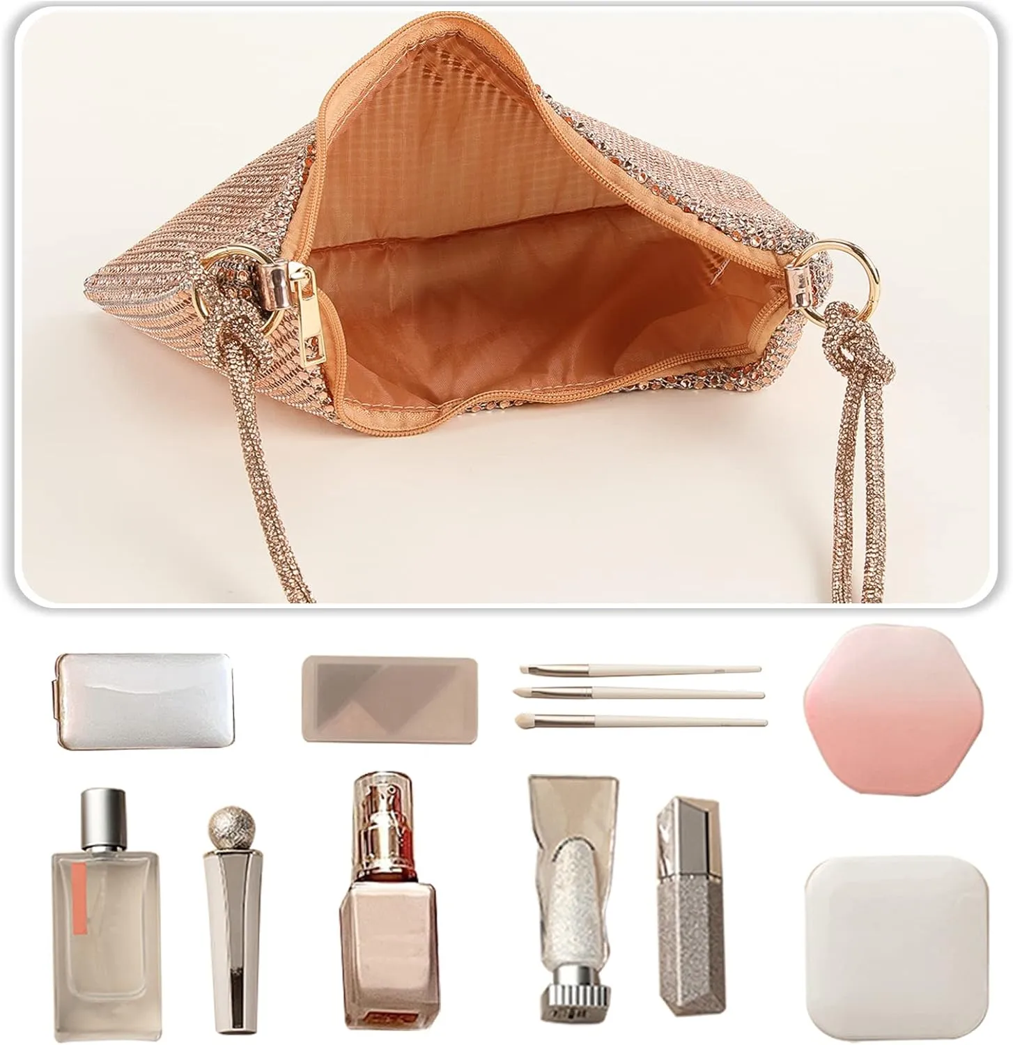 Rhinestone Purses for Women Crystal Clutch Bag Wedding Purse Bling Hobo Bag