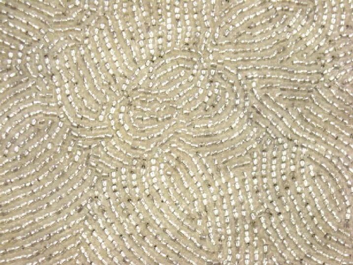 Rocaille Beaded Vintage Evening Purse Sparkling Silver