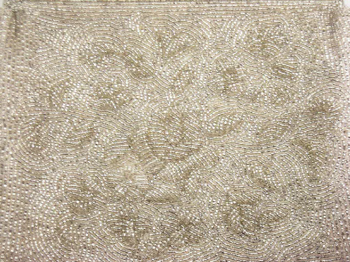 Rocaille Beaded Vintage Evening Purse Sparkling Silver