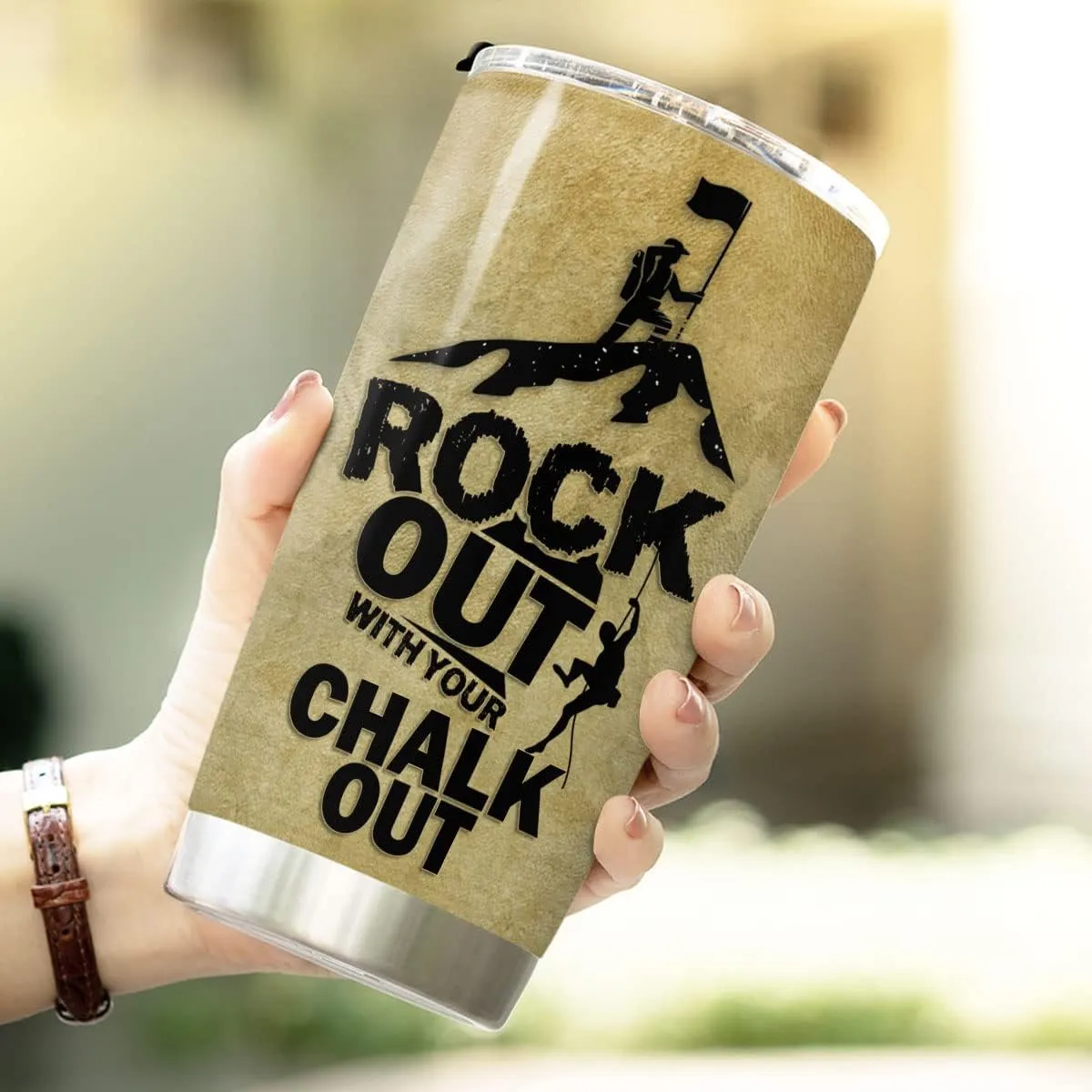Rock Climbing Tumbler, Stainless Steel, 20 oz, Vintage Climbing Gifts for Men, Dad, Husband, Boyfriend, Novelty Sport Coffee Mug, Adventure