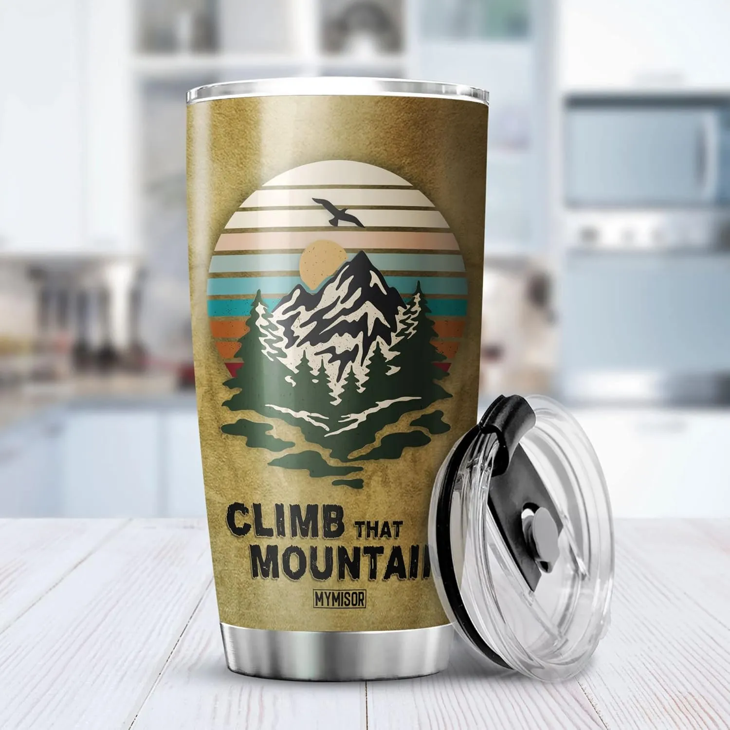 Rock Climbing Tumbler, Stainless Steel, 20 oz, Vintage Climbing Gifts for Men, Dad, Husband, Boyfriend, Novelty Sport Coffee Mug, Adventure