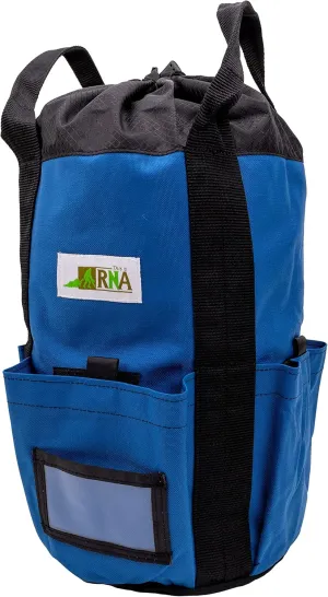 Rock-N-Rescue Arbor Rope Storage Bag - Rock and Tree Climbing Equipment, Arborist Gear, Bucket Style Backpack, Waterproof Nylon Material, Blue, 200'