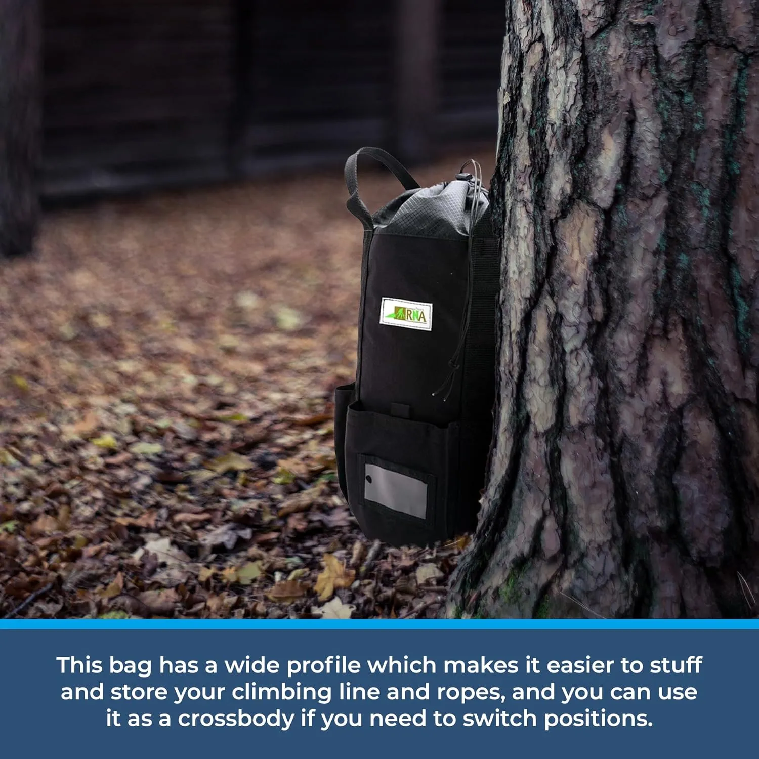 Rock-N-Rescue Arbor Rope Storage Bag - Rock and Tree Climbing Equipment, Arborist Gear, Bucket Style Backpack, Waterproof Nylon Material, Yellow, 150'