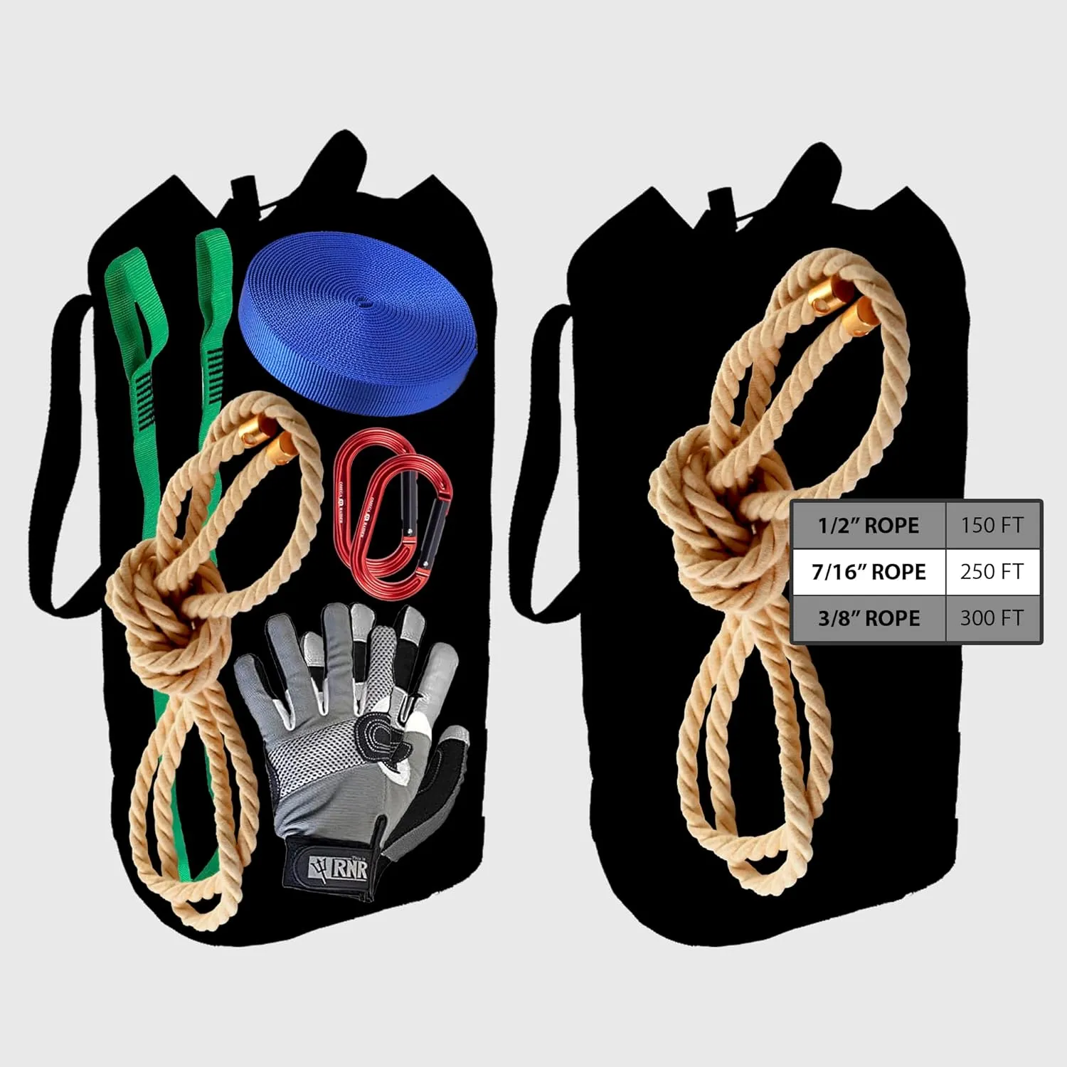 Rock-N-Rescue Arbor Rope Storage Bag - Rock and Tree Climbing Equipment, Arborist Gear, Bucket Style Backpack, Waterproof Nylon Material, Yellow, 150'