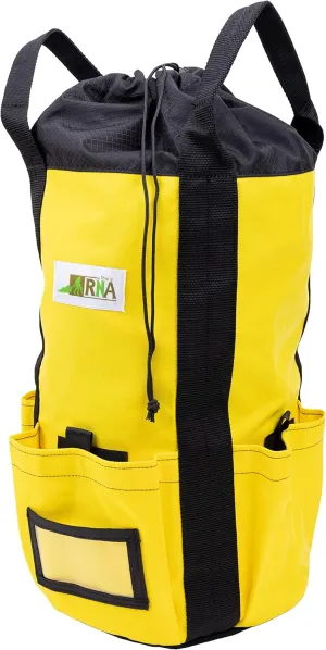 Rock-N-Rescue Arbor Rope Storage Bag - Rock and Tree Climbing Equipment, Arborist Gear, Bucket Style Backpack, Waterproof Nylon Material, Yellow, 150'
