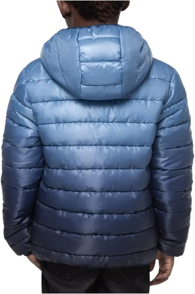Rokka&Rolla Boys' Reversible Lightweight Puffer Jacket Hooded Water-Resistant Winter Coat