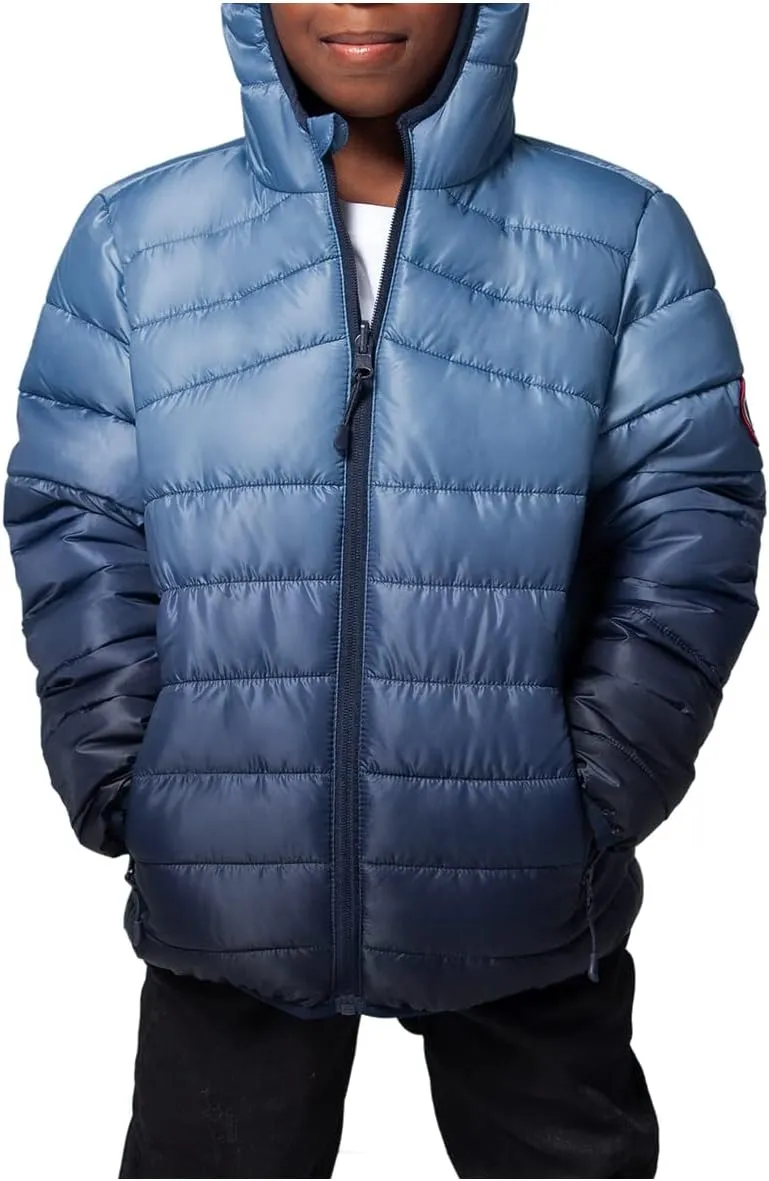 Rokka&Rolla Boys' Reversible Lightweight Puffer Jacket Hooded Water-Resistant Winter Coat