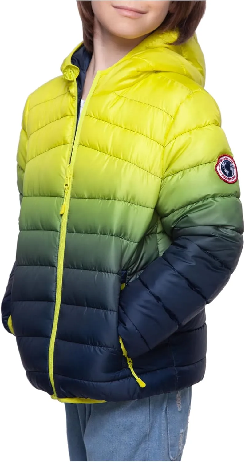 Rokka&Rolla Boys' Reversible Lightweight Puffer Jacket Hooded Water-Resistant Winter Coat