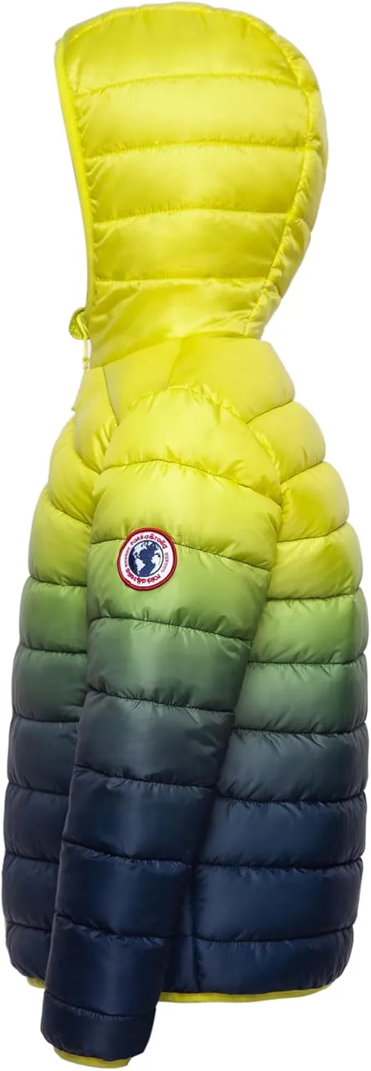 Rokka&Rolla Boys' Reversible Lightweight Puffer Jacket Hooded Water-Resistant Winter Coat