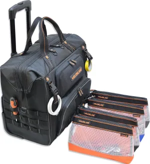 Rolling Tool Bag and 4pcs Clear Tool Pouch Bundle-Quality Tool Storage Within Easy Reach