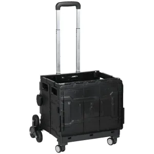 Rootz Shopping Cart with Stair-Climbing Wheels - Rollator Trolley - Foldable Cart - Telescopic Handle - 51L - 52cm x 48cm x 100cm