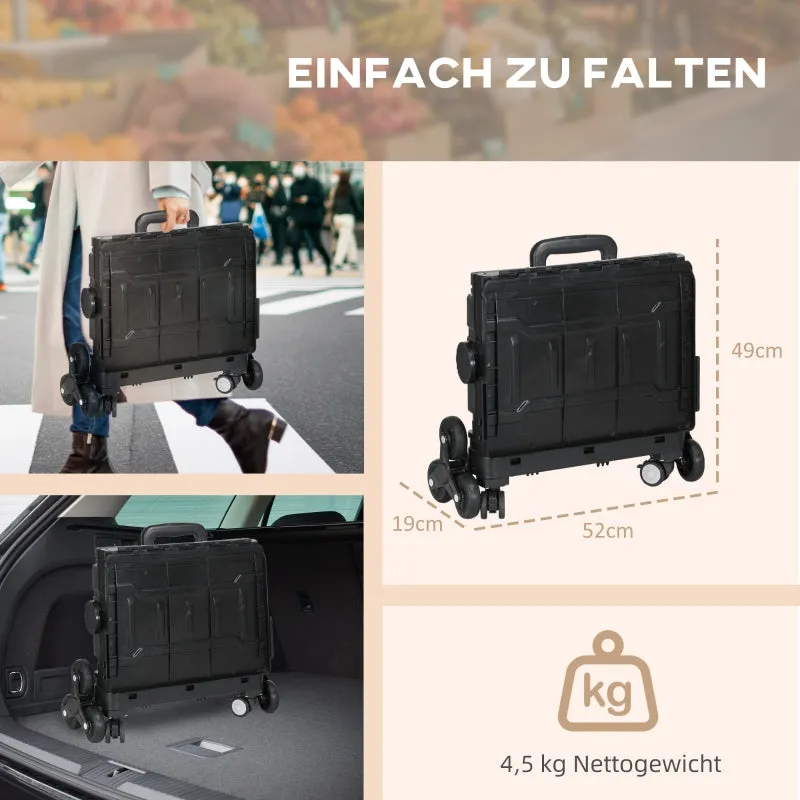 Rootz Shopping Cart with Stair-Climbing Wheels - Rollator Trolley - Foldable Cart - Telescopic Handle - 51L - 52cm x 48cm x 100cm