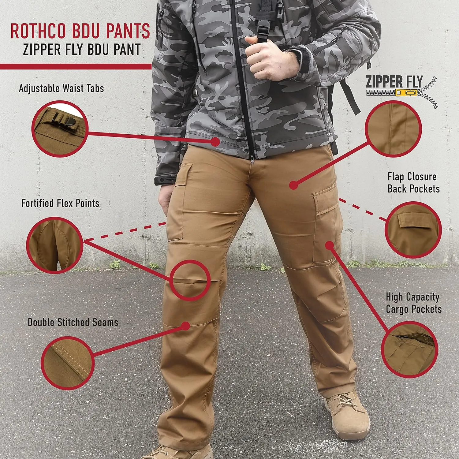 Rothco Relaxed Fit Zipper Fly BDU Pants