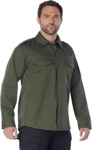 Rothco Vintage Fatigue Shirt – Comfortable Lightweight Cargo Utility Shacket (US, Alpha, 3X-Large, Regular, Regular, Olive Drab)